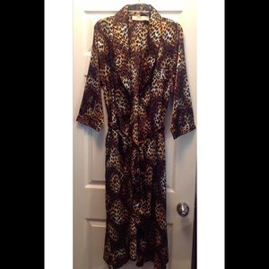 Y2K Vintage CALVIN KLEIN JEANS Victory Collection Robe Animal Print Quilted Sz M